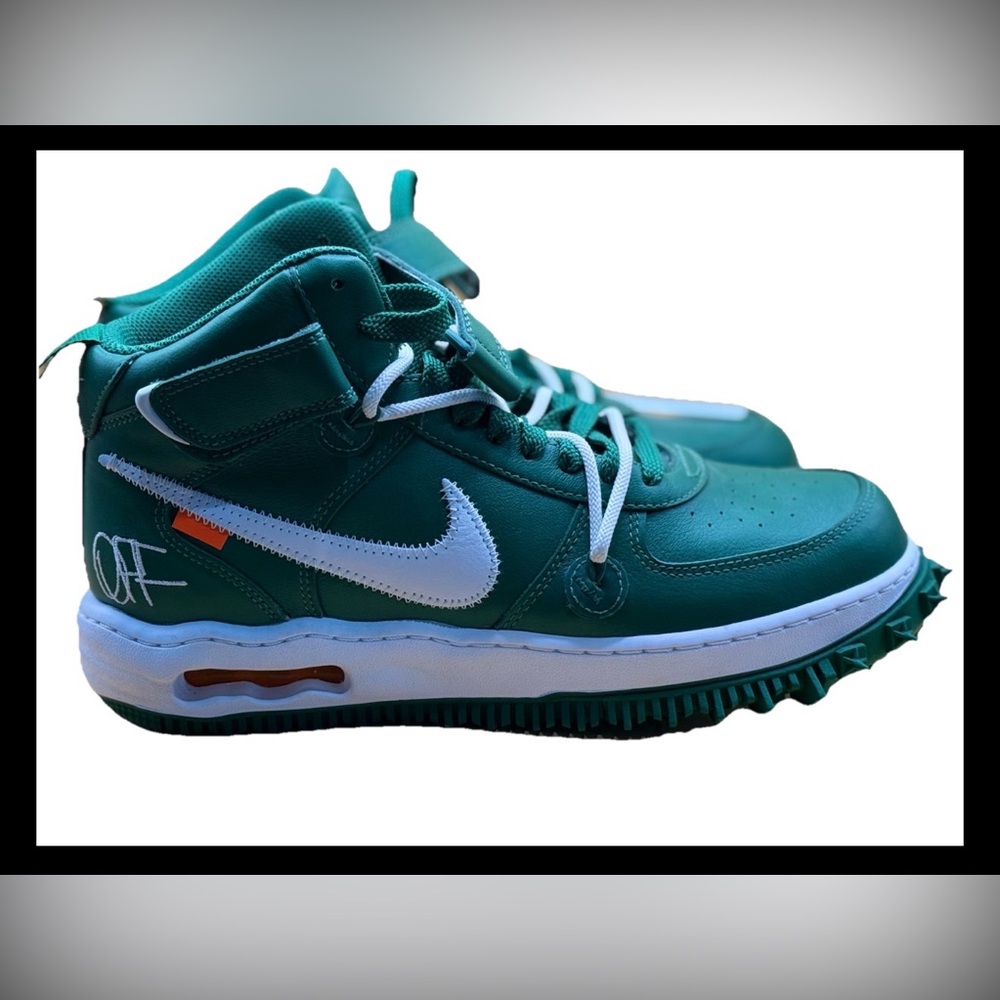 Off White Nike Air Force 1 Pine Green Size 9